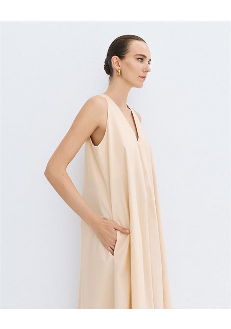 Vestito con scollo a V e coulisse ACCESS fashion | 63-3443-187BEIGE